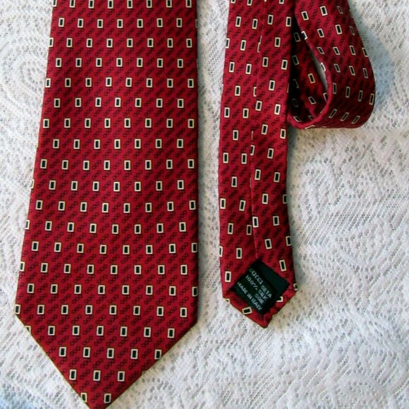 Gucci Men Tie, Red, Silk, made in Italy - Picture 5 of 5